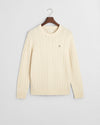 Gant Apparel Mens LAMBSWOOL CABLE C NECK 130/CREAM