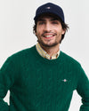 Gant Apparel Mens LAMBSWOOL CABLE C NECK 373/DEEP FOREST GREEN