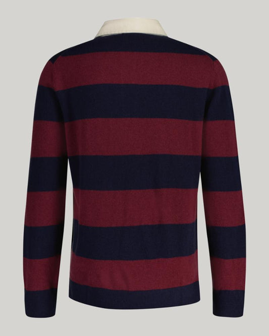 Gant Apparel Mens EXTRAFINE LAMBSWOOL STRIPED RUGGER 410/MARINE