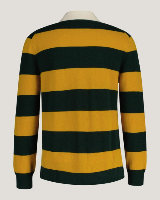 Gant Apparel Mens EXTRAFINE LAMBSWOOL STRIPED RUGGER 374/TARTAN GREEN