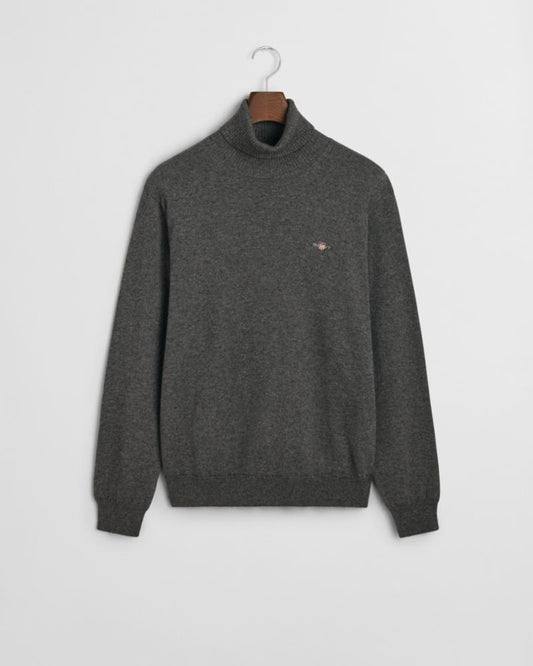 Gant Apparel Mens CTN/WO ROLLNECK 092/DARK GREY MELANGE