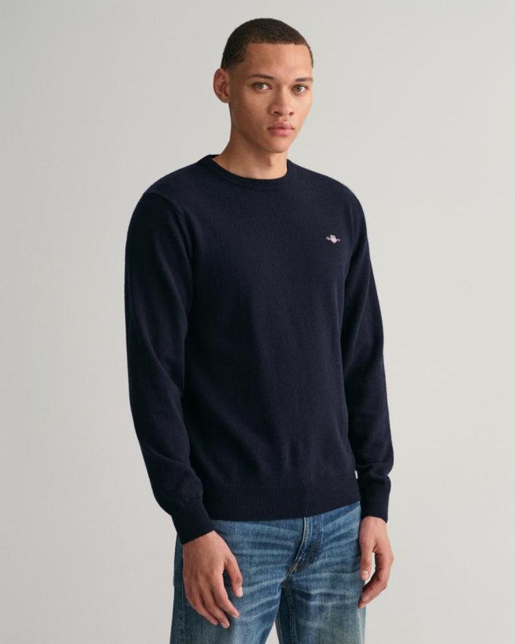 Gant Apparel Mens SUPERFINE LAMBSWOOL C 410/MARINE