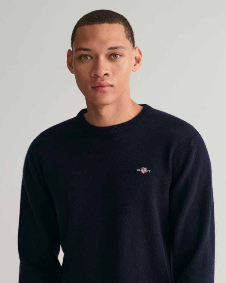 Gant Apparel Mens SUPERFINE LAMBSWOOL C 410/MARINE