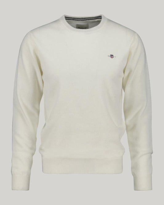 Gant Apparel Mens SUPERFINE LAMBSWOOL C NECK 130/CREAM