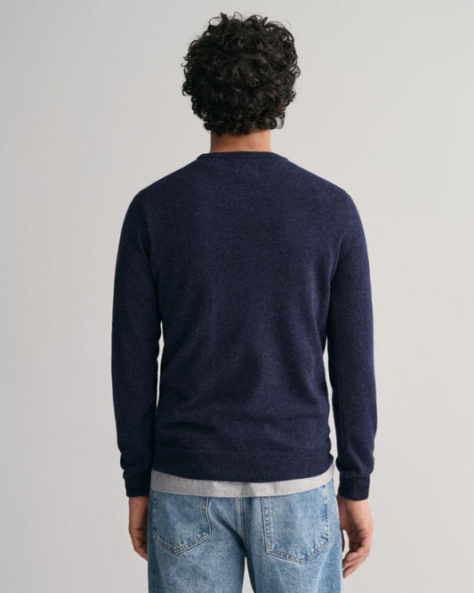 Gant Apparel Mens SUPERFINE LAMBSWOOL C 480/DARK NAVY MELANGE