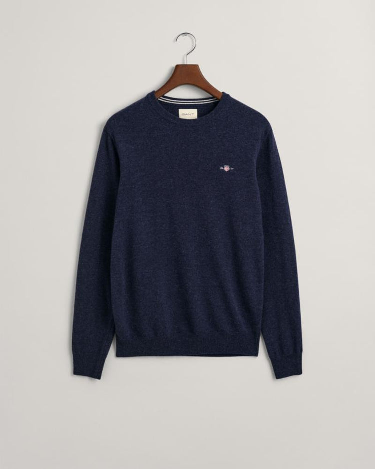 Gant Apparel Mens SUPERFINE LAMBSWOOL C 480/DARK NAVY MELANGE