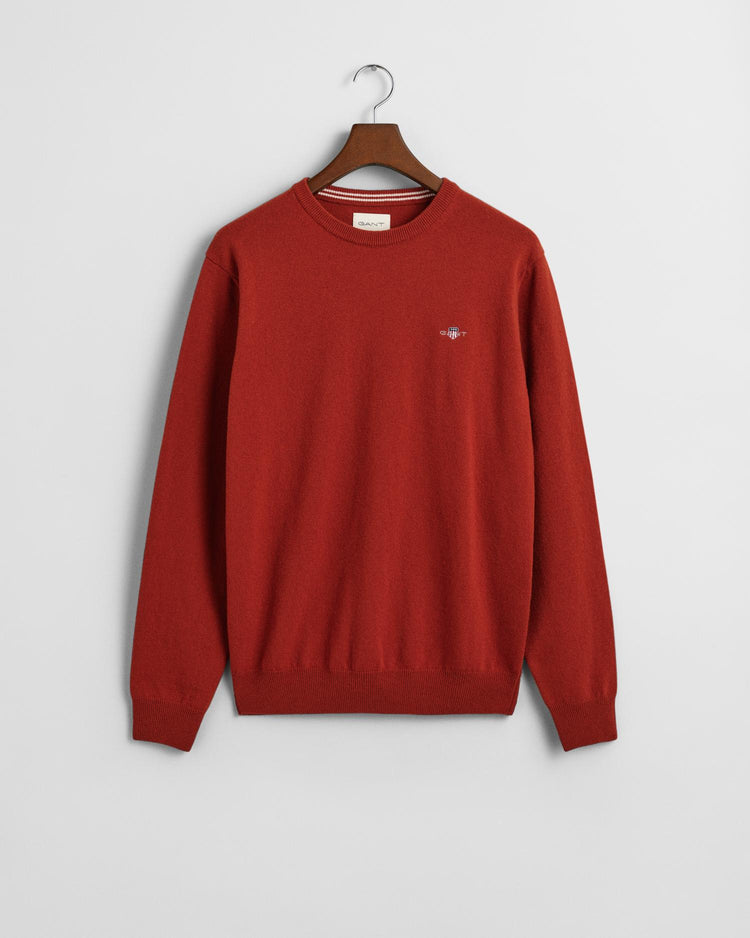 Gant Apparel Mens SUPERFINE LAMBSWOOL C NECK 612/IRON RED