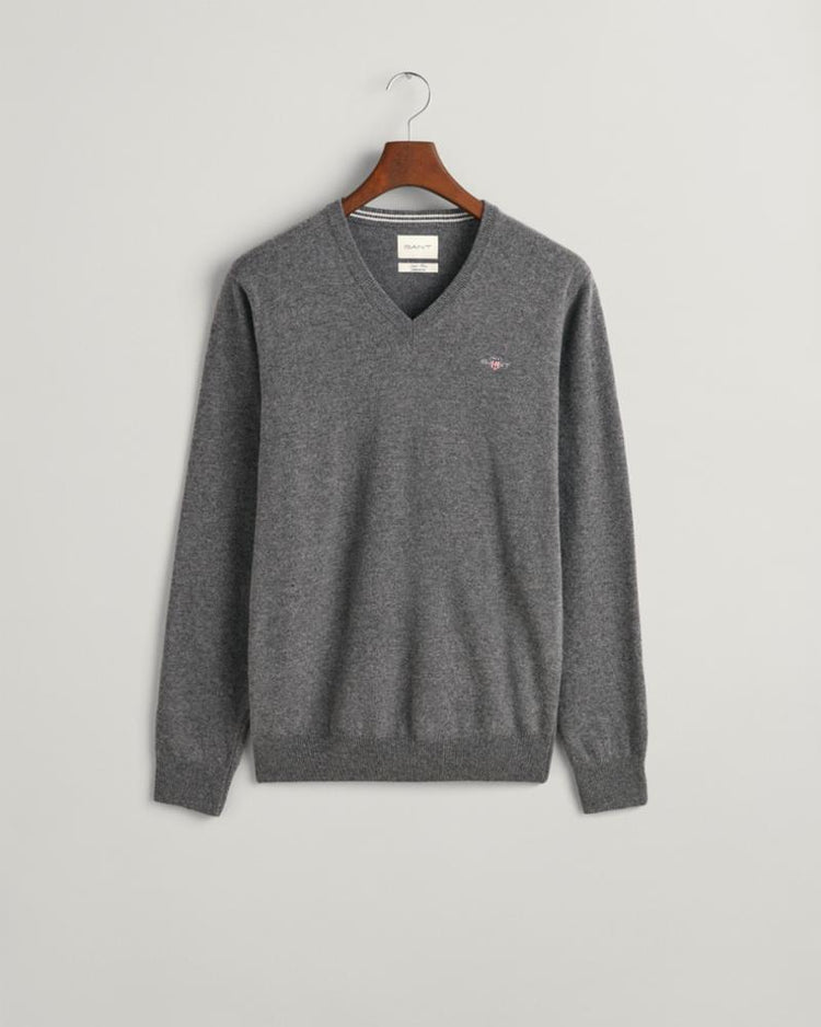 Gant Apparel Mens SUPERFINE LAMBSWOOL V 090/CHARCOAL MELANGE