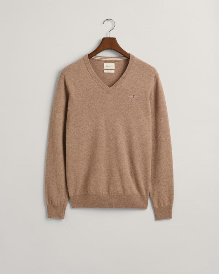 Gant Apparel Mens SUPERFINE LAMBSWOOL V 295/DK SAND MELANGE