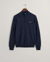 Gant Apparel Mens SUPERFINE LAMBSWOOL HALF ZIP 480/DARK NAVY MELANGE