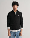 Gant Apparel Mens SUPERFINE LAMBSWOOL HALF ZIP 005/BLACK