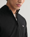 Gant Apparel Mens SUPERFINE LAMBSWOOL HALF ZIP 005/BLACK