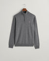 Gant Apparel Mens SUPERFINE LAMBSWOOL HALF ZIP 090/CHARCOAL MELANGE