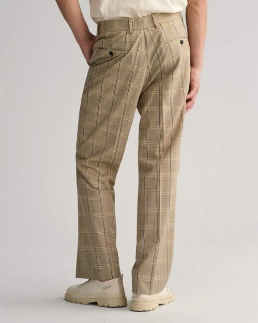 Gant Apparel Mens TAILORED CHECKED PANTS 130/CREAM