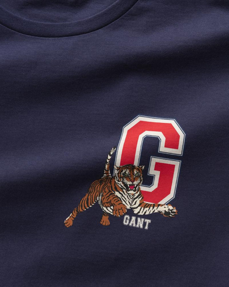 Gant Apparel Mens TIGER SS T-SHIRT 433/EVENING BLUE