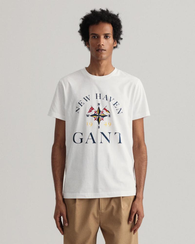 Gant Apparel Mens GANT SAILING SS T-SHIRT 110/WHITE