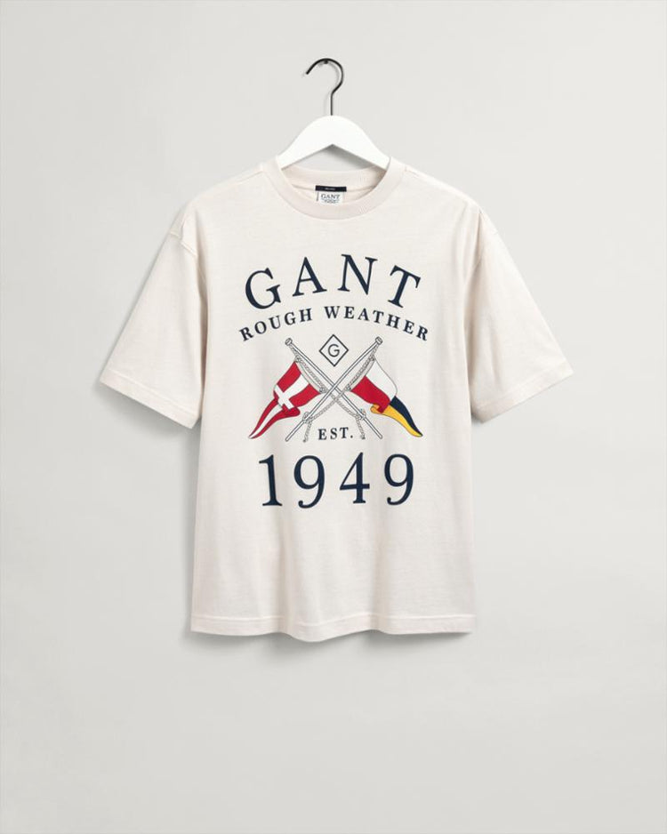 Gant Apparel Mens RW SS T-SHIRT 108/CAULK WHITE