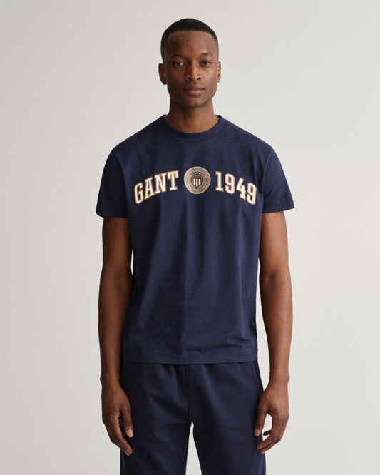 Gant Apparel Mens GANT CREST SHIELD TSHIRT 433/EVENING BLUE