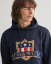 Gant Apparel Mens GANT BANNER SHIELD HOODIE 433/EVENING BLUE