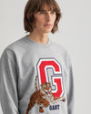 Gant Apparel Mens TIGER SWEAT C-NECK 93/GREY MELANGE