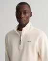 Gant Apparel Mens WAFFLE TEXTURE HALF ZIP 130/CREAM