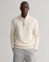 Gant Apparel Mens WAFFLE TEXTURE HALF ZIP 130/CREAM