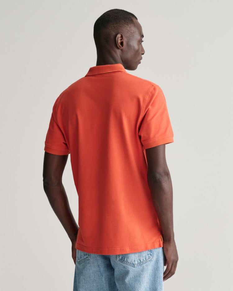 Gant Apparel Mens REG CONTRAST PIQUE SS RUGGER 828/BURNT ORANGE