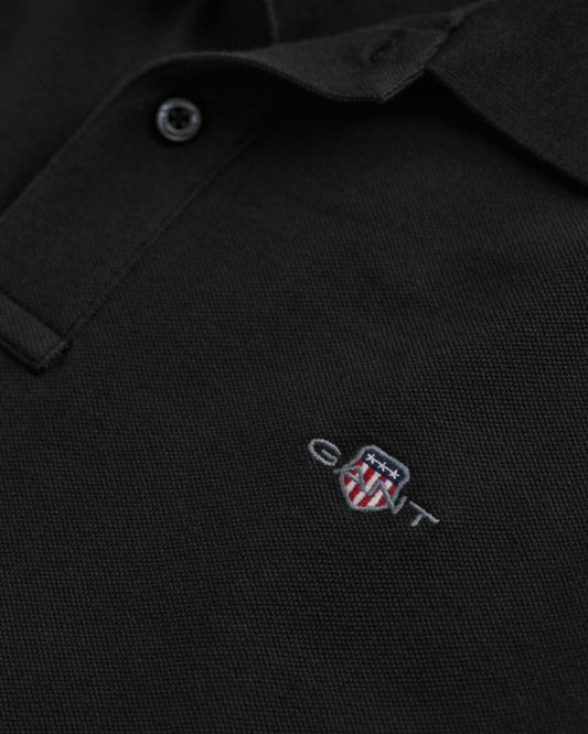 Gant Apparel Mens REG SHIELD SS PIQUE POLO 5/BLACK