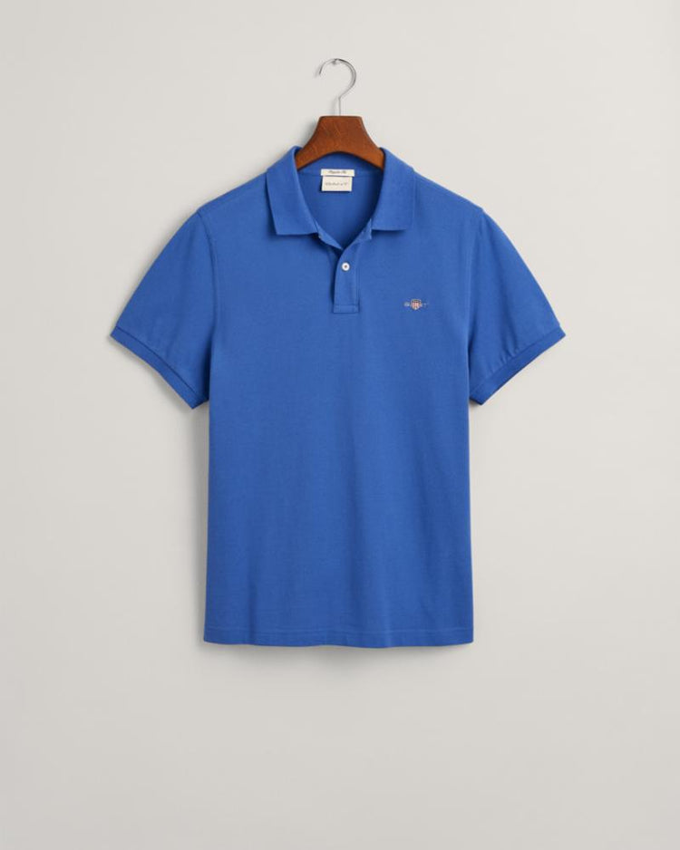 Gant Apparel Mens REG SHIELD SS PIQUE POLO 407/RICH BLUE