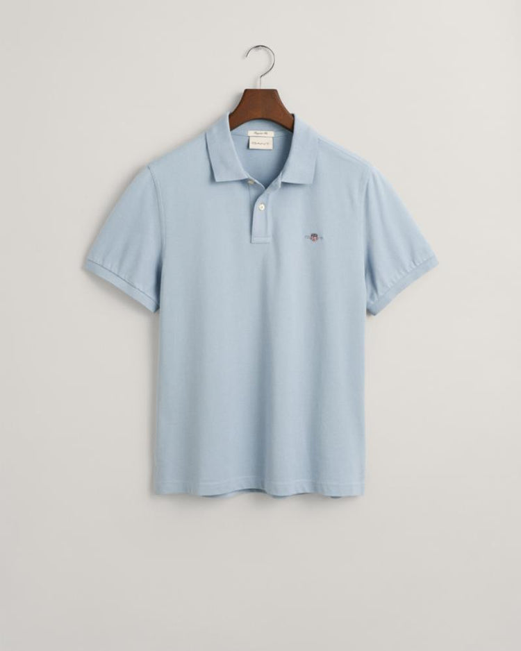 Gant Apparel Mens REG SHIELD SS PIQUE POLO 474/DOVE BLUE