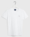 Gant Apparel Mens ORIGINAL SLIM V-NECK T-SHIRT 110/WHITE