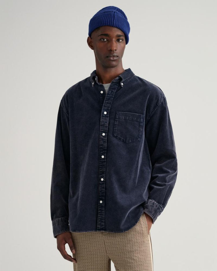 Gant Apparel Mens REL HEAVY WASHED CORD SHIRT 433/EVENING BLUE