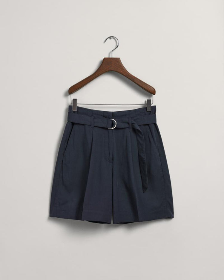 Gant Apparel Womens RELAXED BELTED SHORTS 433/EVENING BLUE