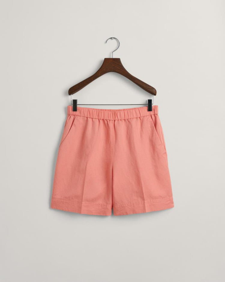 Gant Apparel Womens REL LINEN BLEND PULL ON SHORTS 624/PEACHY PINK