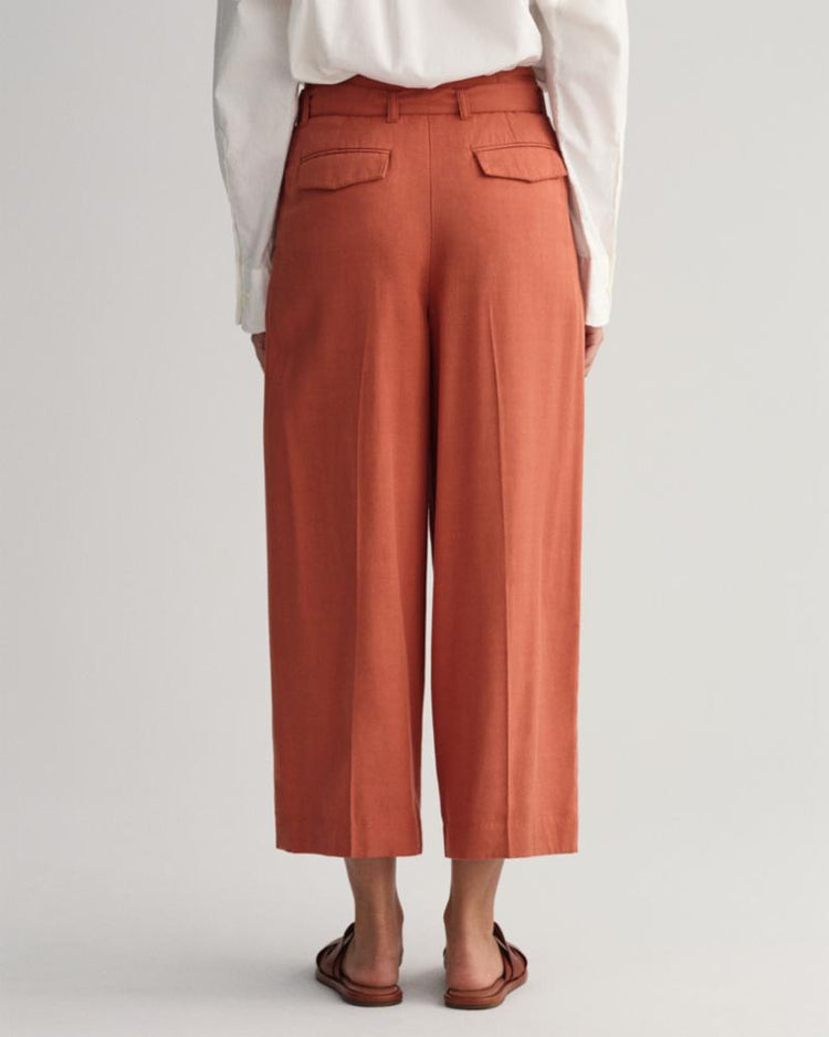Gant Apparel Womens WIDE CROPPED BELTED PANTS 861/LIGHT COPPER