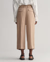 Gant Apparel Womens WIDE CROPPED BELTED PANTS 209/HORN BEIGE