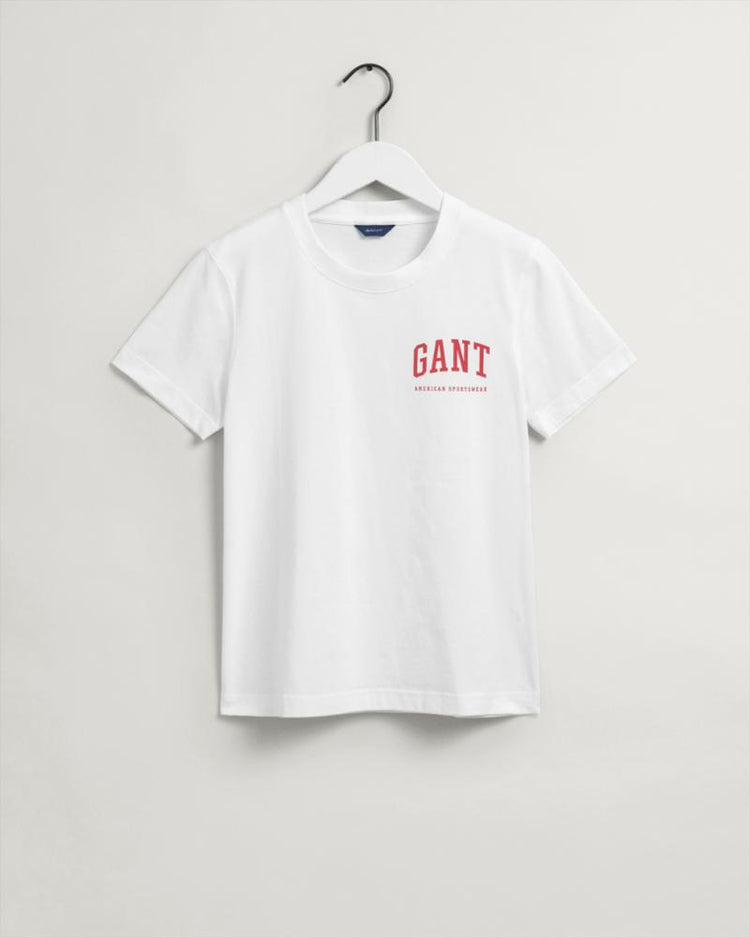 Gant Apparel Womens RETRO SHIELD T-SHIRT 110/WHITE
