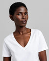 Gant Apparel Womens ORIGINAL V-NECK SS T-SHIRT 110/WHITE