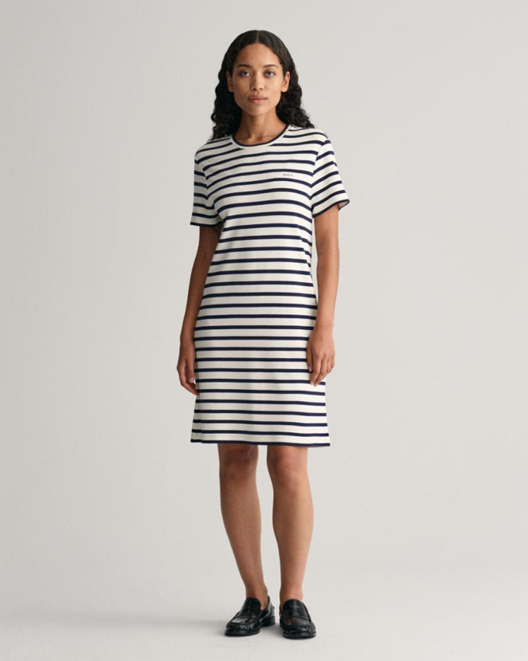 Gant Apparel Womens STRIPED SS T-SHIRT DRESS 409/CLASSIC BLUE