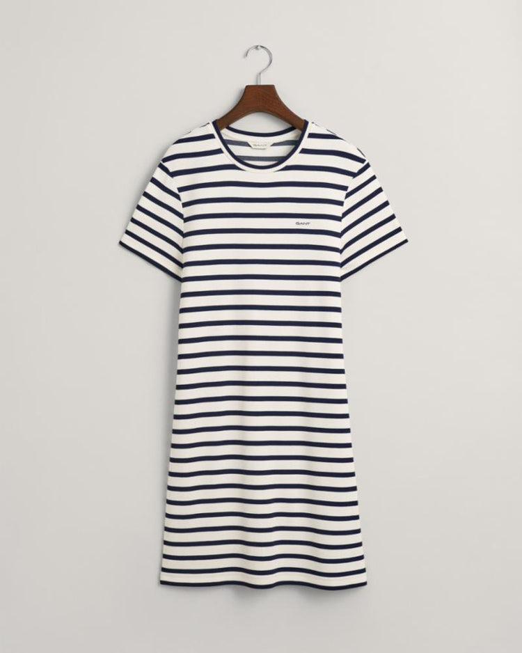 Gant Apparel Womens STRIPED SS T-SHIRT DRESS 409/CLASSIC BLUE