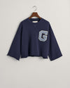 Gant Apparel Womens G-BADGE CROPPED SS C-NECK SWEAT 409/CLASSIC BLUE