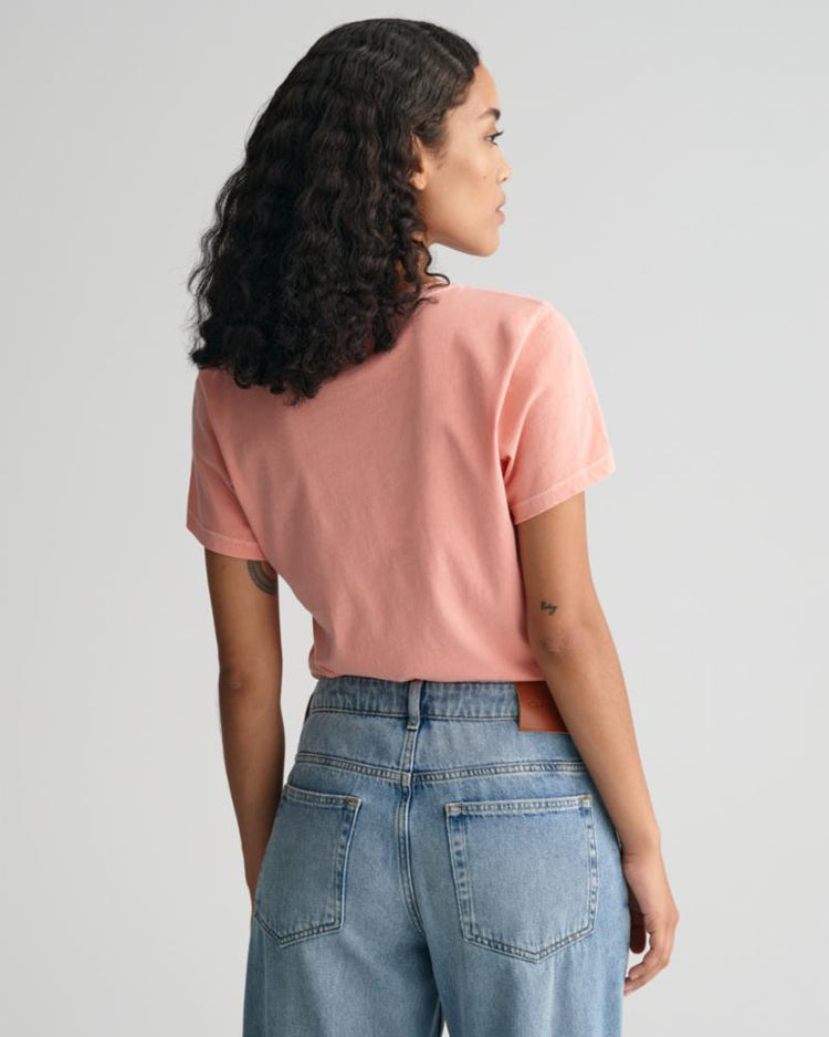 Gant Apparel Womens REG SUNFADED SS C-NECK T-SHIRT 624/PEACHY PINK