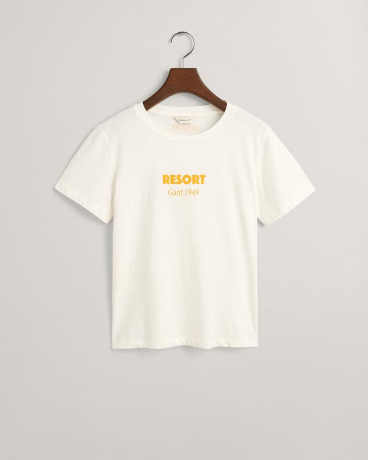 Gant Apparel Womens REG GANT RESORT SS T-SHIRT 113/EGGSHELL