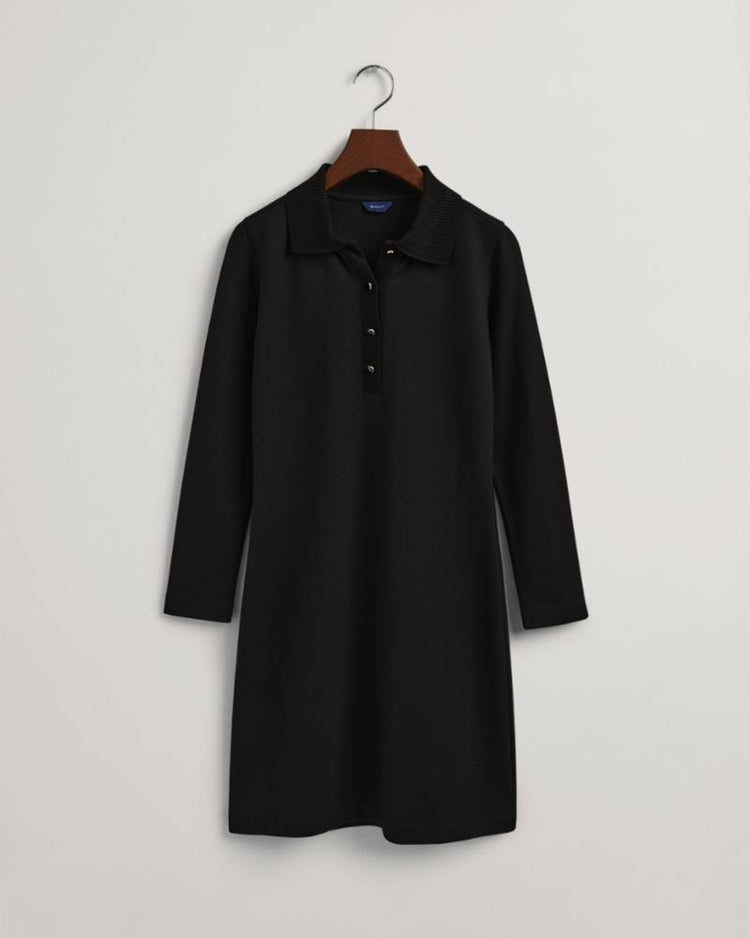 Gant Apparel Womens JERSEY POLO DRESS 19/EBONY BLACK