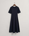 Gant Apparel Womens FLARED SS C-NECK DRESS 433/EVENING BLUE