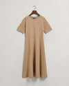 Gant Apparel Womens FLARED SS C-NECK DRESS 248/DARK KHAKI