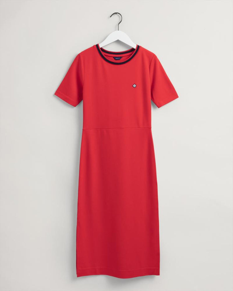 Gant Apparel Womens C-NECK SS JERSEY DRESS 620/BRIGHT RED