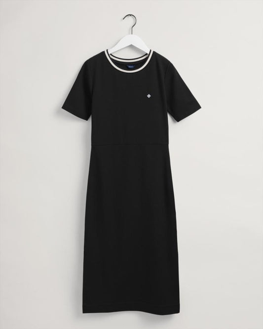 Gant Apparel Womens C-NECK SS JERSEY DRESS 5/BLACK