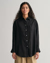 Gant Apparel Womens OS LINEN SHIRT 19/EBONY BLACK