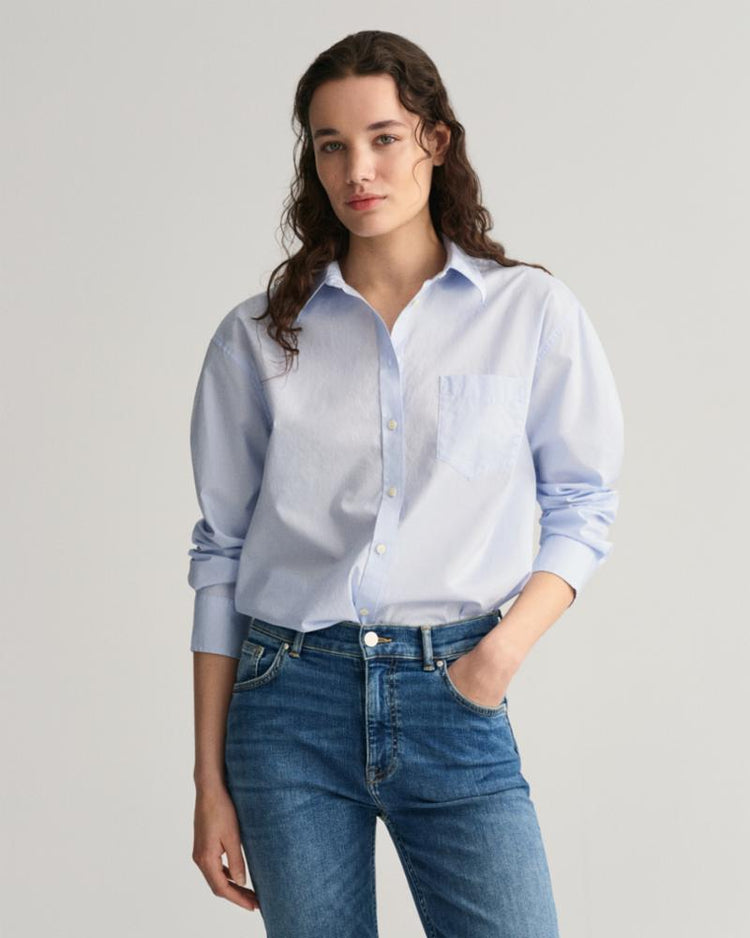 Gant Apparel Womens REL POPLIN SHIRT 455/LIGHT BLUE